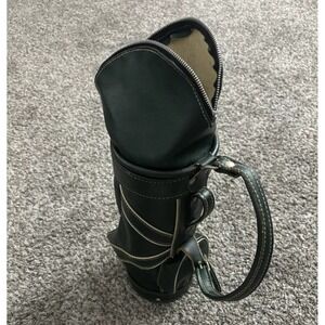 Vintage Mini Leather Golf Bag 17" Tall Decorative Green